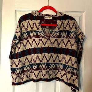 Hollister one size poncho like pullover with hood